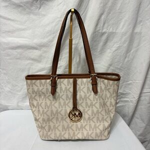 Michael Kors Beige and Tan Signature Tote
